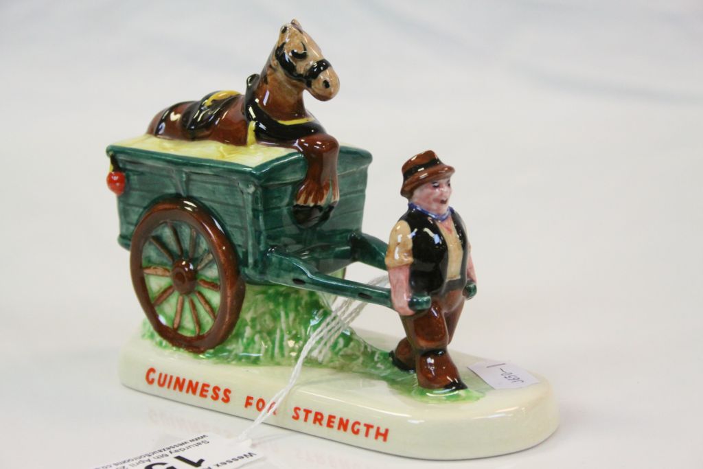 Carlton Ware "Guinness" ceramic advertising model of a Man pulling a Cart with Horse in it and - Image 2 of 5