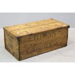 Vintage Pine Box with Advertisement of Clements Bacon Curing Co