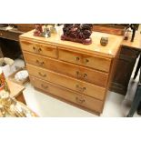 Mid 20th century Teak Chest of Two Short over Three Long Drawers, 107cms long x 85cms high