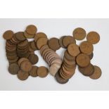 Small quantity of vintage copper pennies and half pennies