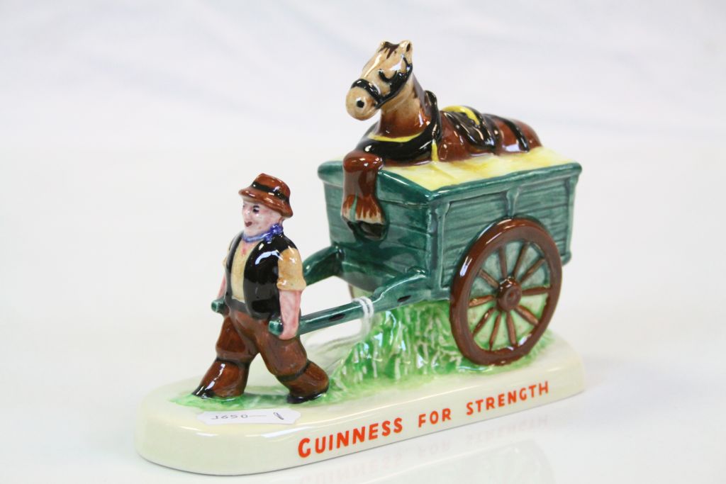 Carlton Ware "Guinness" ceramic advertising model of a Man pulling a Cart with Horse in it and