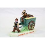 Carlton Ware "Guinness" ceramic advertising model of a Man pulling a Cart with Horse in it and