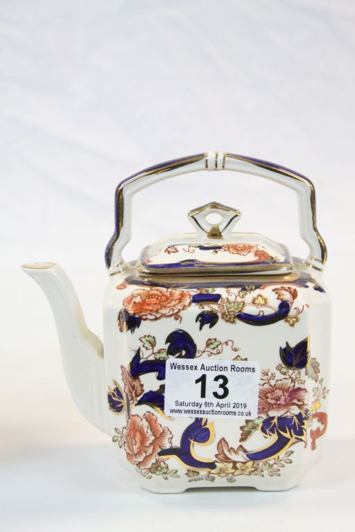 Two Mason's Ironstone ceramic Teapots in "Mandalay" pattern, the larger one stands approx 23cm to - Image 2 of 5