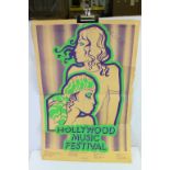 Music Memorabilia - Hollywood Music Festival poster 1970 at Newcastle Under Lyme 23rd & 24th May.