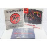 Vinyl - Three Foo Fighters and Nirvana LPs to include The Colour and Shape and Greatest Hits by