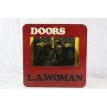 Vinyl - The Doors - LA Woman (Elektra K42090) round cornered diecut pvc window sleeve, yellow and