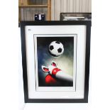 Football print - framed and glazed, Heading For Glory by Peter Smith, approx 59cm x 75cm