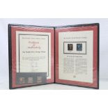 Westminster folder with 1d Black and 3 x 1d Reds and a 2d Blue with certificate