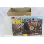 Vinyl - 11 The Beatles and solo LPs to include Sgt Peppers 1st press with insert and red flame