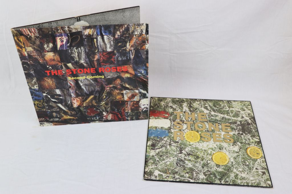 Vinyl - Two original The Stone Roses LPs to include self titled ORE LP502 and Second Coming GEF