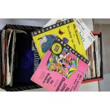 Vinyl - Two vintage record cases containing a collection of various rock & pop 45's in picture and