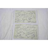 Football autographs - Tottenham Hotspur FC 1948-49, two autograph book pages with 30+ signatures, in