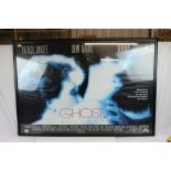Film Poster - Framed and glazed Ghost movie poster 28 x 40" approx