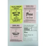 Music Memorabilia - four Birmingham Town Hall Flyers from 1970/71 to include Derek & The Dominoes,