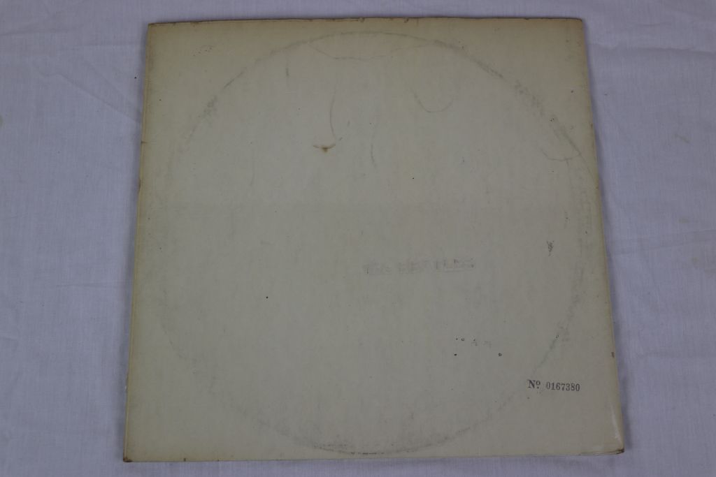 Vinyl - The Beatles White Album No 0167380 Top Loader with black inners and poster, no