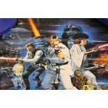 Film Poster - 1977 Star Wars glossy movie poster published by Portal Publications California,