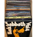 Vinyl - Over 60 LP's covering rock and pop featuring Black Sabbath, Led Zeppelin, Blondie and more