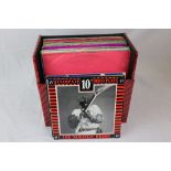 Vinyl - Reggae - Vintage record box with over 50 10 inch and 12 inch singles including Trevor