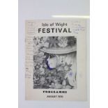 Music Memorabilia - Isle Of Wight Festival 1970 unofficial programme. Eight pages in black and white