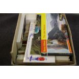 Box of mixed vintage & modern Postcards to include World & UK sets, Royal Mail Stamps cards &