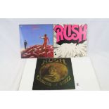 Vinyl - 3 LP's from Rush to include Caress Of Steel (9100 018 no inner sleeve, some marks to