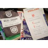 Collection of big match football programmes from 1950s onwards featuring Internationals and Cup