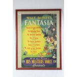Film Poster - Original Walt Disney Fantasia His Masters Voice Records soundtrack poster, vg