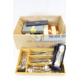 Large box of vintage Silver plate and other Cutlery