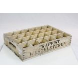 Rustic Belgium Wooden Bottle Crate for 24 Bottles stamped ' Trappist Vestvleteren ', 50cms x 34cms