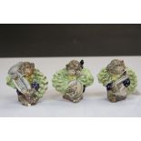 Three Beswick ceramic Monkey band members to include; Saxophone, Banjo & Tuba