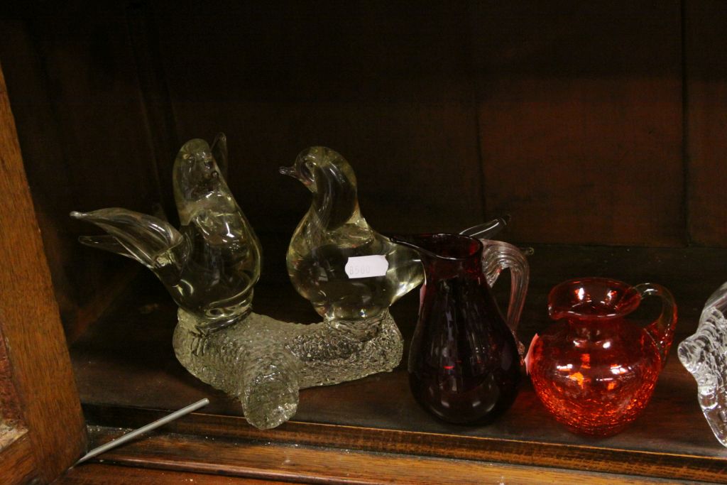 Eleven Items of Glass including Orrefors, Mats Jonasson's Squirrel Paperweight and a Panda Plaque, - Image 2 of 4