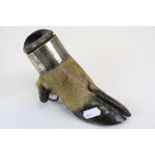 Taxidermy Deer foot Edwardian Pin cushion with Chester Hallmarked Silver collar, marked "North