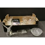 Collection of Glassware including Mats Jonasson Panda Paperweight, French Crystal Animals and Birds,