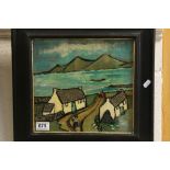 Oil Painting of Irish Scene, label to verso ' Dudrum Bay, County Down '