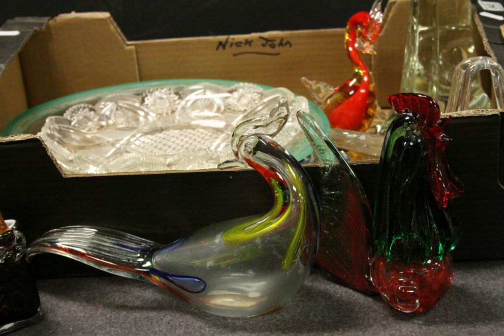 Collection of Glassware including Large Italian Glass Dog 52cms high together with Five Murano and - Image 2 of 4