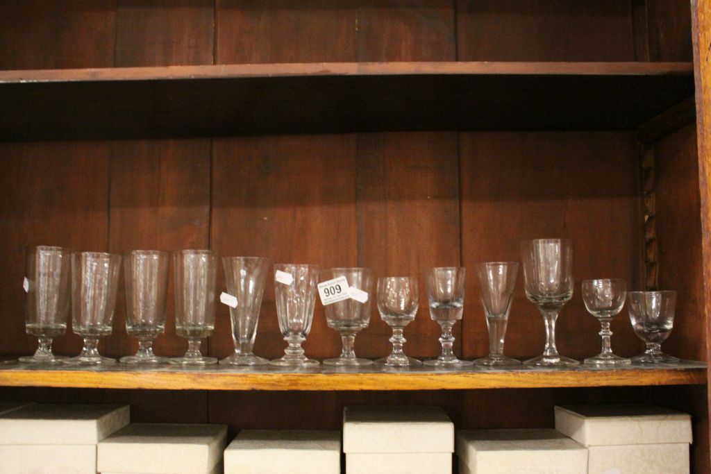 Collection of Twelve mainly 19th century Drinking Glasses plus a Glass Measure