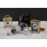 Collection of Clocks including London Clock Co. Carriage Clock, Westclock, Jaeger, etc