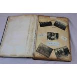 Late Victorian/ Edwardian photograph album, containing photographs of people and houses to include