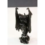 2 piece Bronzed Metal Nosferatu Vampire figure with Nude female, stands approx 15cm