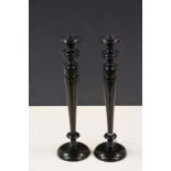 Pair of 19th century Turned Rosewood Candle Sticks