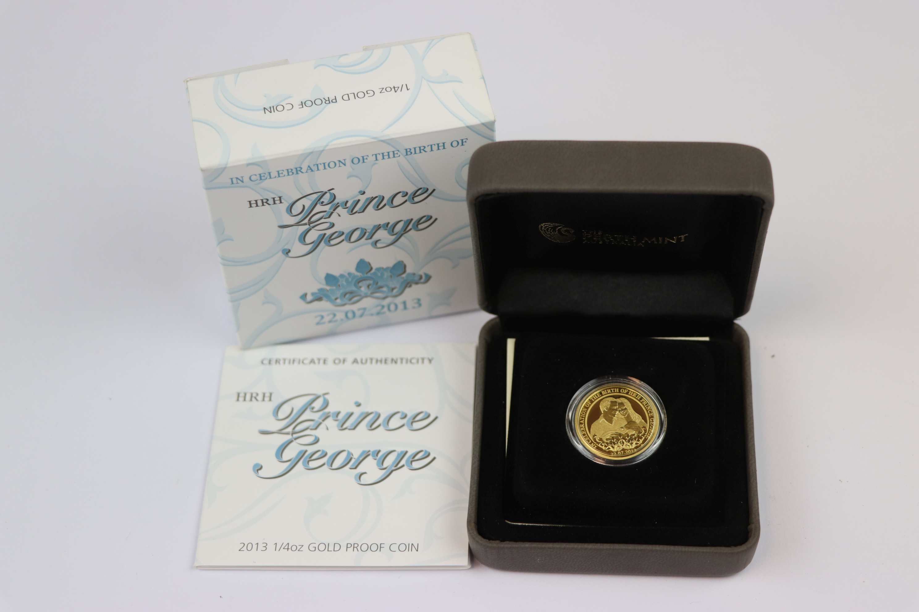 Boxed Perth Mint 25 Australian Dollar coin in 24ct Gold to Commemorate the Birth of Prince George - Image 2 of 7