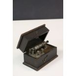 Small Vintage wooden cased Electrical testing machine, approx 12 x 7.5 x 7cm