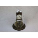 Gilt Metal Anniversary Clock with Key, 30cms high