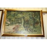 Oil Painting, Wooded Landscape, indistinctly signed, 58cms x 38cms, framed