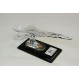 Solitaire Lead Crystal Glass Model of Concorde on Stand