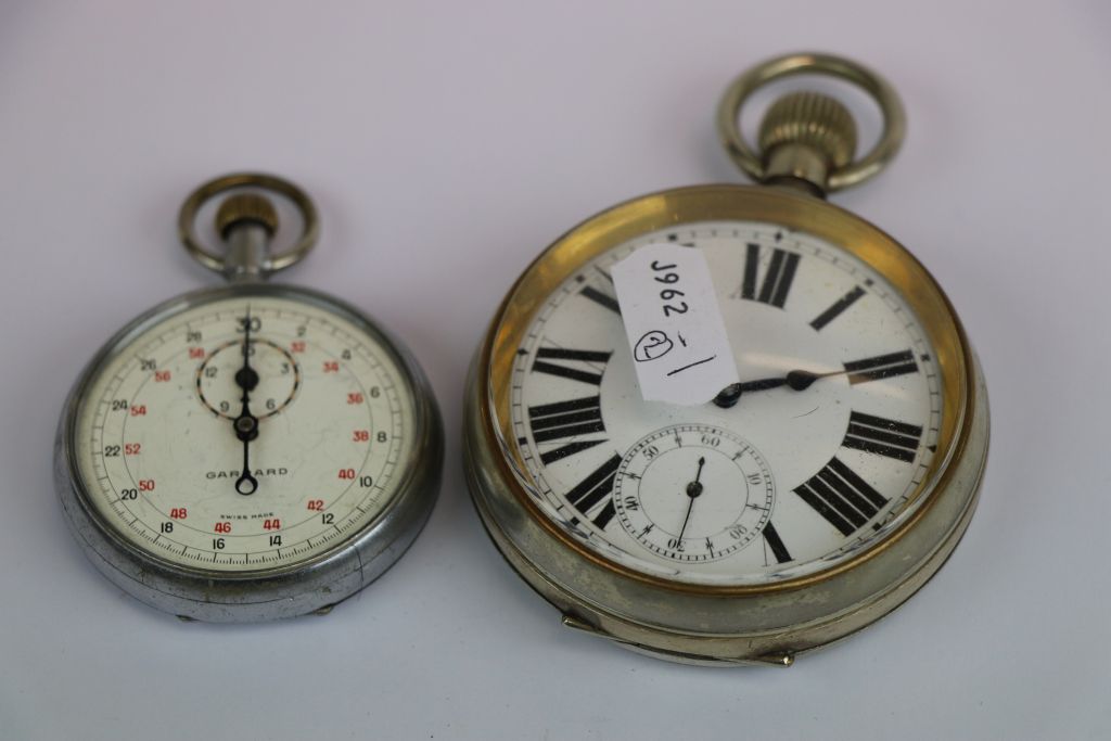 Vintage Goliath Nickel cased Pocket watch, with Enamel dial and sub dial at the six position plus - Image 3 of 4