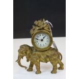 Vintage Gilt Elephant holding a Clock