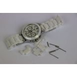 Ladies DKNY White Cermic Chronograph Watch