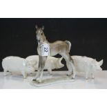 Three Beswick Champion Wall model Pigs to include 2 x No.40 Queen, No.53 Boy and a Rosenthal Foal