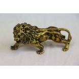 Small Bronze Figure of a Roaring Lion